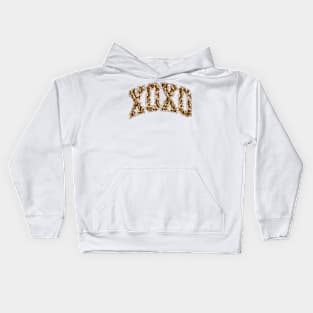 Gold XOXO varsity letters Kids Hoodie